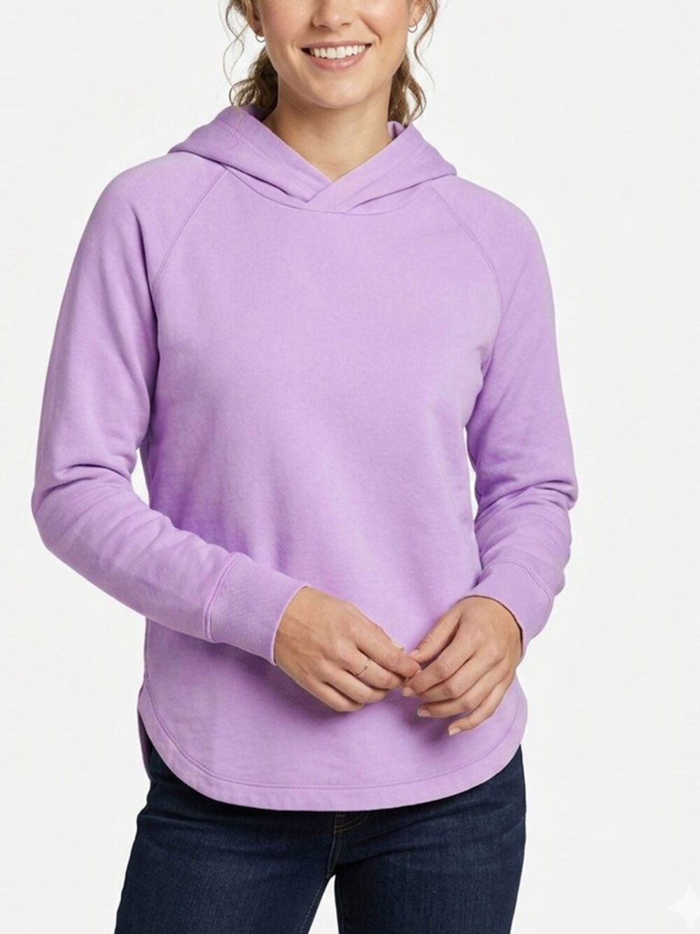 Eddie Bauer Purple Pullover Hoodie Sweatshirt Fleece Women’s Size Large L